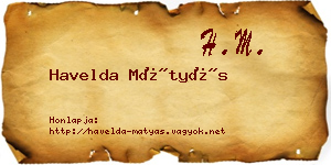 Havelda Mátyás névjegykártya