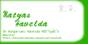 matyas havelda business card
